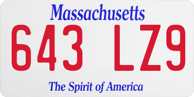 MA license plate 643LZ9