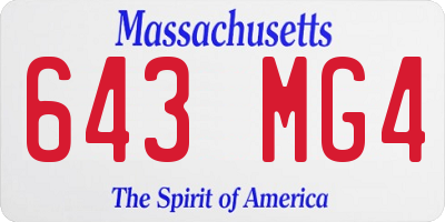 MA license plate 643MG4