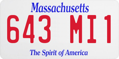 MA license plate 643MI1
