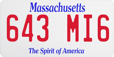 MA license plate 643MI6
