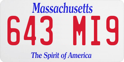 MA license plate 643MI9