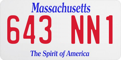 MA license plate 643NN1