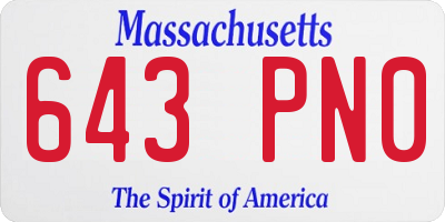 MA license plate 643PN0