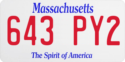 MA license plate 643PY2