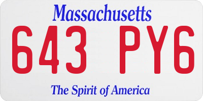 MA license plate 643PY6