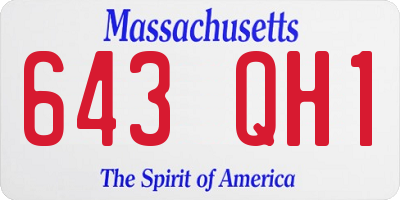 MA license plate 643QH1