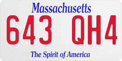 MA license plate 643QH4