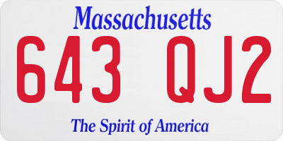 MA license plate 643QJ2