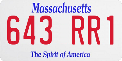 MA license plate 643RR1