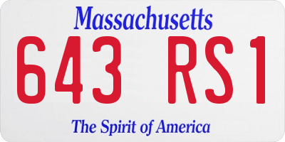 MA license plate 643RS1