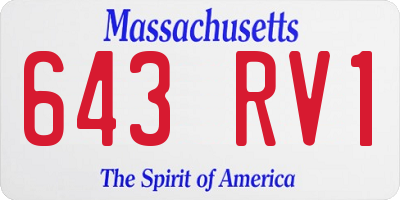 MA license plate 643RV1