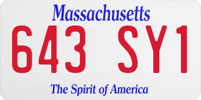 MA license plate 643SY1