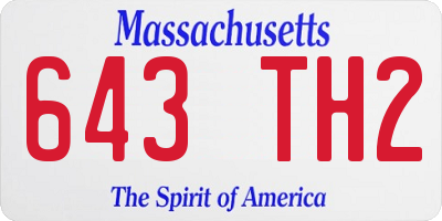 MA license plate 643TH2
