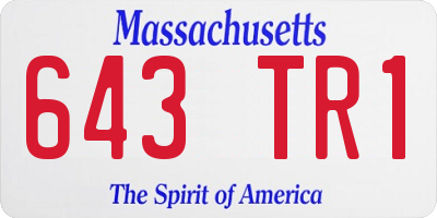 MA license plate 643TR1