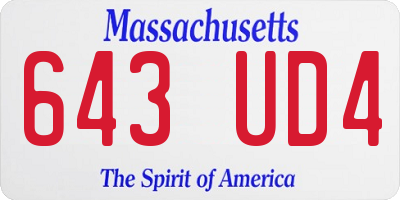 MA license plate 643UD4