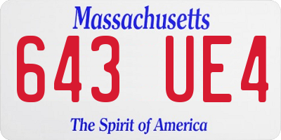 MA license plate 643UE4