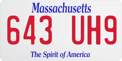 MA license plate 643UH9