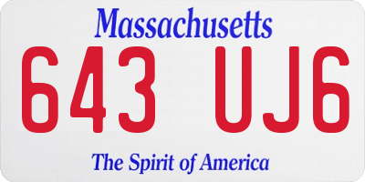 MA license plate 643UJ6