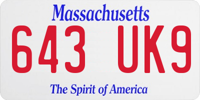 MA license plate 643UK9