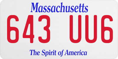 MA license plate 643UU6
