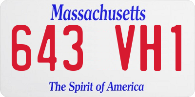 MA license plate 643VH1