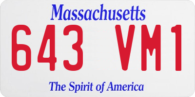 MA license plate 643VM1