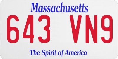 MA license plate 643VN9