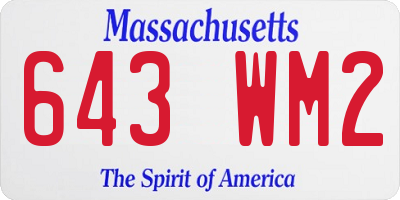 MA license plate 643WM2