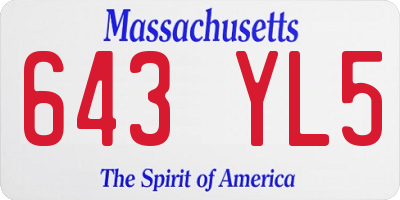 MA license plate 643YL5