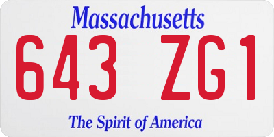 MA license plate 643ZG1