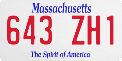 MA license plate 643ZH1