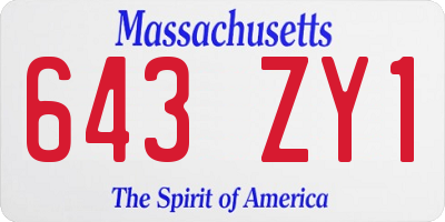 MA license plate 643ZY1