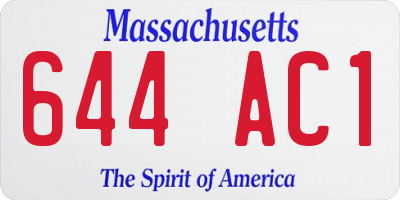 MA license plate 644AC1