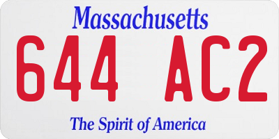MA license plate 644AC2