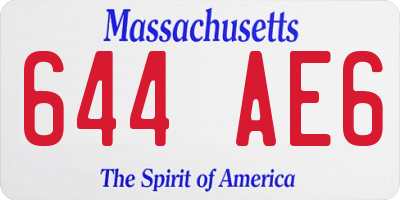 MA license plate 644AE6