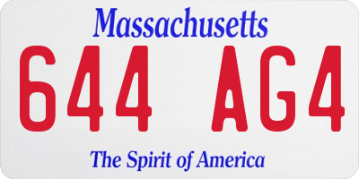 MA license plate 644AG4