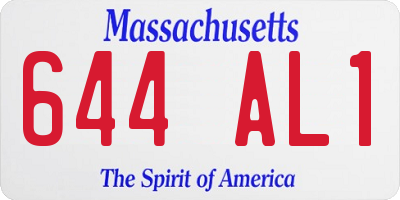 MA license plate 644AL1