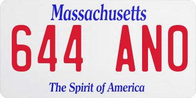 MA license plate 644AN0