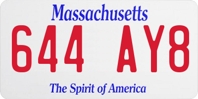 MA license plate 644AY8