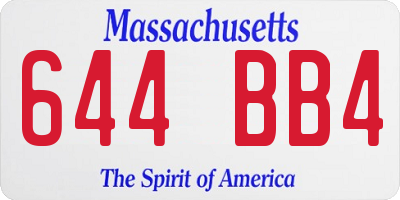 MA license plate 644BB4