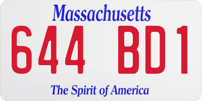 MA license plate 644BD1