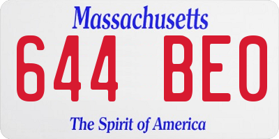 MA license plate 644BE0