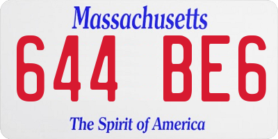 MA license plate 644BE6