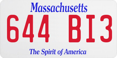 MA license plate 644BI3