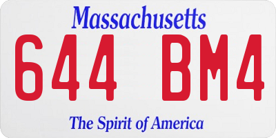 MA license plate 644BM4