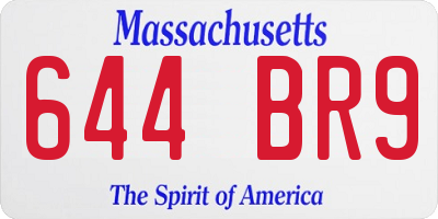 MA license plate 644BR9