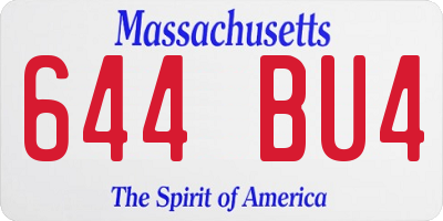 MA license plate 644BU4