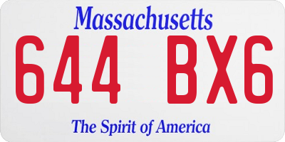 MA license plate 644BX6