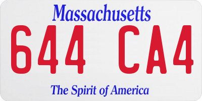 MA license plate 644CA4