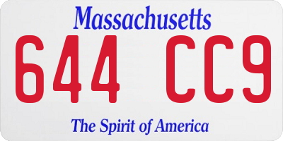 MA license plate 644CC9